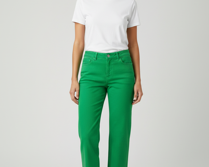 Chaps Bright Green Cropped Corduroy Pants