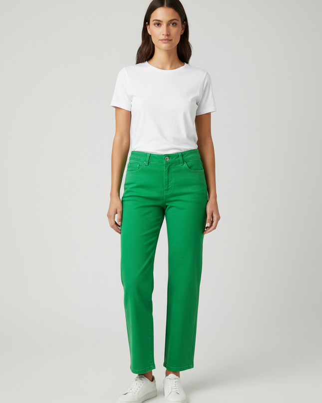 Chaps Bright Green Cropped Corduroy Pants