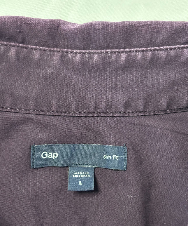 Gap Slim Fit Purple Long-Sleeve Button-Down Shirt