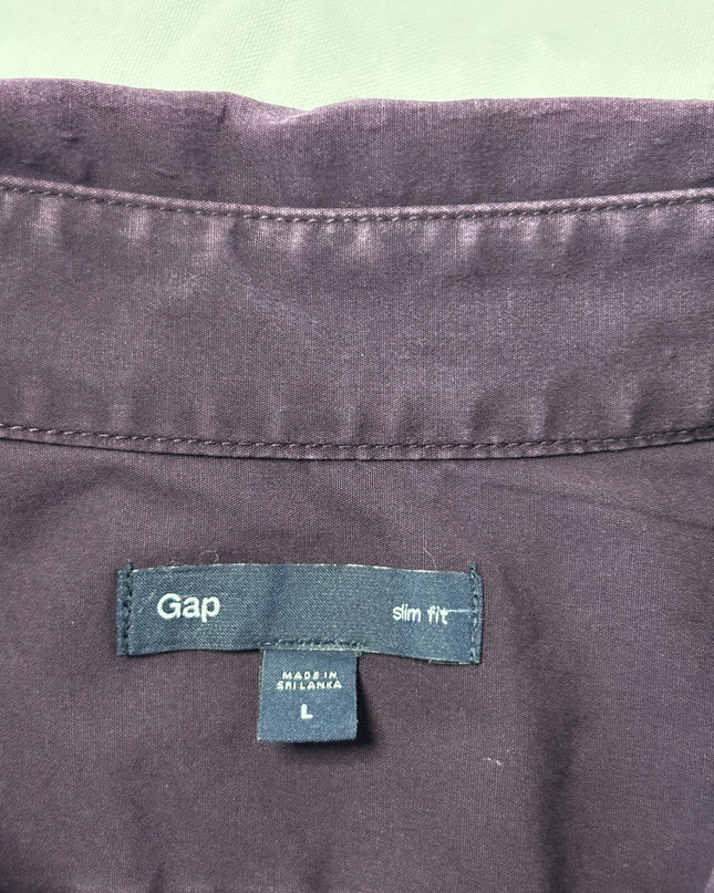 Gap Slim Fit Purple Long-Sleeve Button-Down Shirt