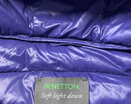 Benetton Purple Lightweight Hooded Puffer Down Jacket
