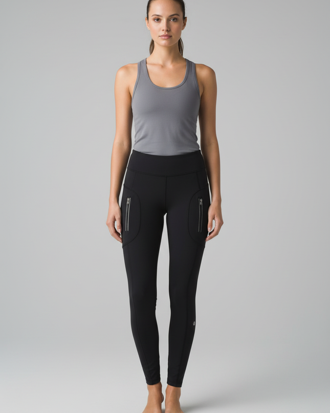 Lululemon Black Full-Length Zipper Pocket Leggings