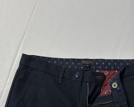 Ted Baker Navy Blue Textured Chino Pants