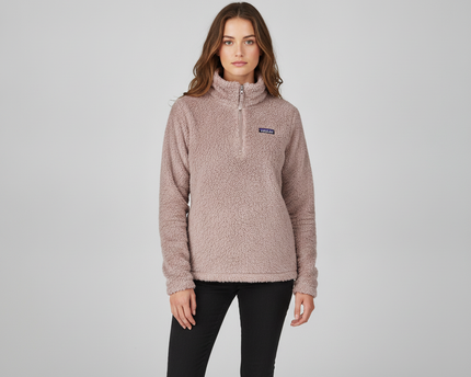 Patagonia Dusty Rose High-Pile Fleece 1/4 Zip Sweatshirt