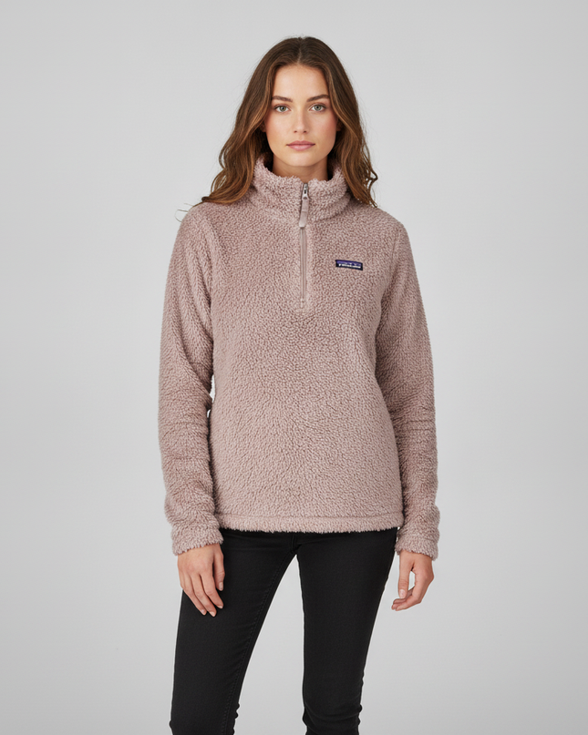 Patagonia Dusty Rose High-Pile Fleece 1/4 Zip Sweatshirt