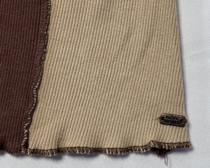 Pull&Bear Brown & Beige Patchwork Ribbed Mini Dress