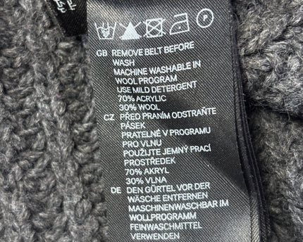 H&M Grey Chunky Knit Short Sleeve Button-Up Cardigan