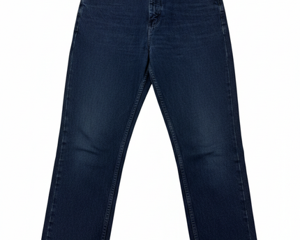 New Time Dark Blue High-Waisted Straight Leg Denim Jeans