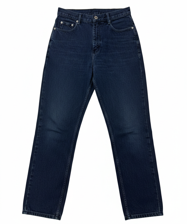 New Time Dark Blue High-Waisted Straight Leg Denim Jeans
