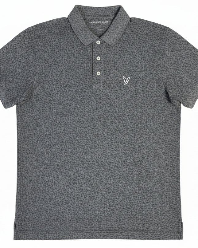 American Eagle Grey Short Sleeve Polo Shirt