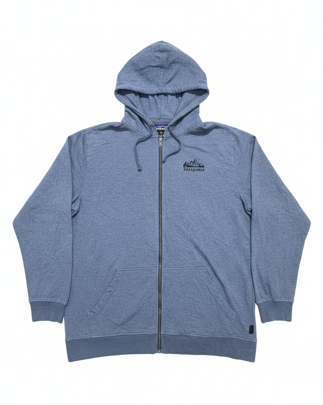 Patagonia Blue Zip-Up Organic Cotton Hoodie