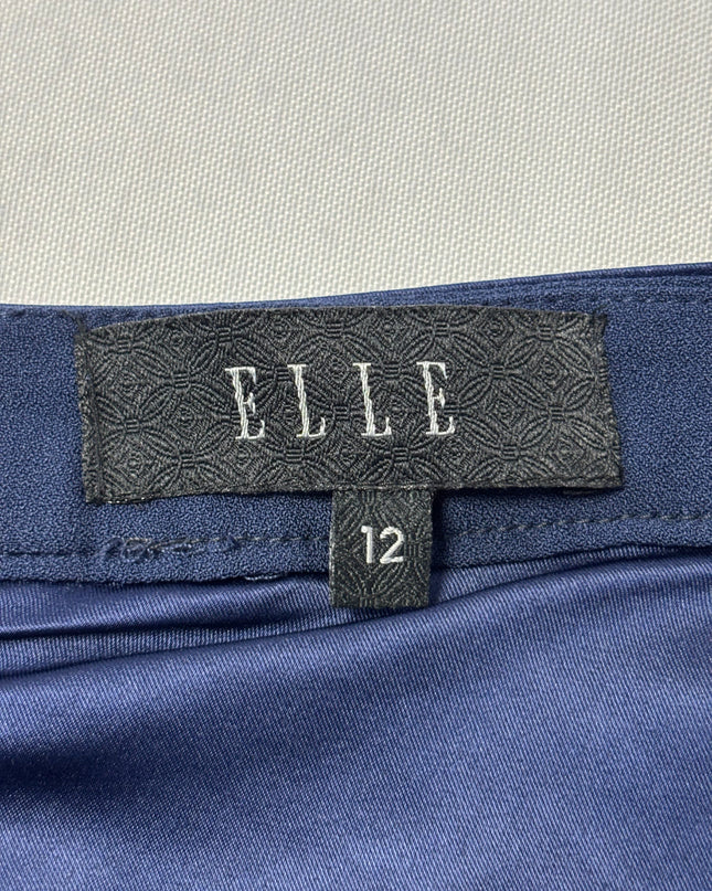 ELLE Blue Textured Ribbon Detail Pencil Skirt