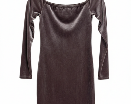 Forever 21 Mauve Velvet Off-the-Shoulder Zip-Up Mini Dress
