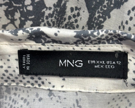 MNG Snakeskin Print Wrap Midi Dress