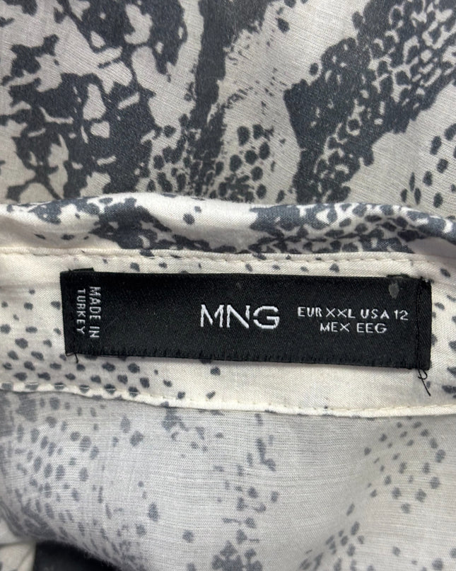 MNG Snakeskin Print Wrap Midi Dress