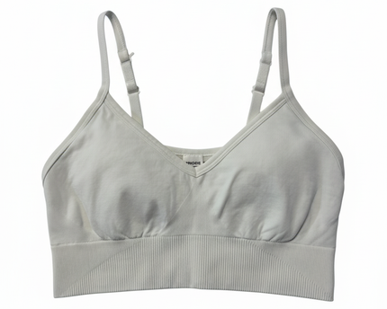 Lululemon White Seamless Ribbed Sports Bra