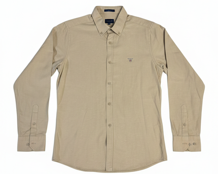 Gant Men's Beige Slim Fit Long Sleeve Button-Down Shirt
