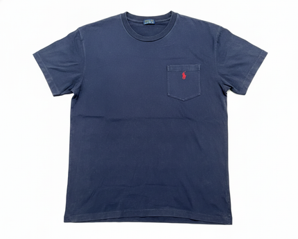 Polo by Ralph Lauren Navy Blue Cotton Pocket T-Shirt