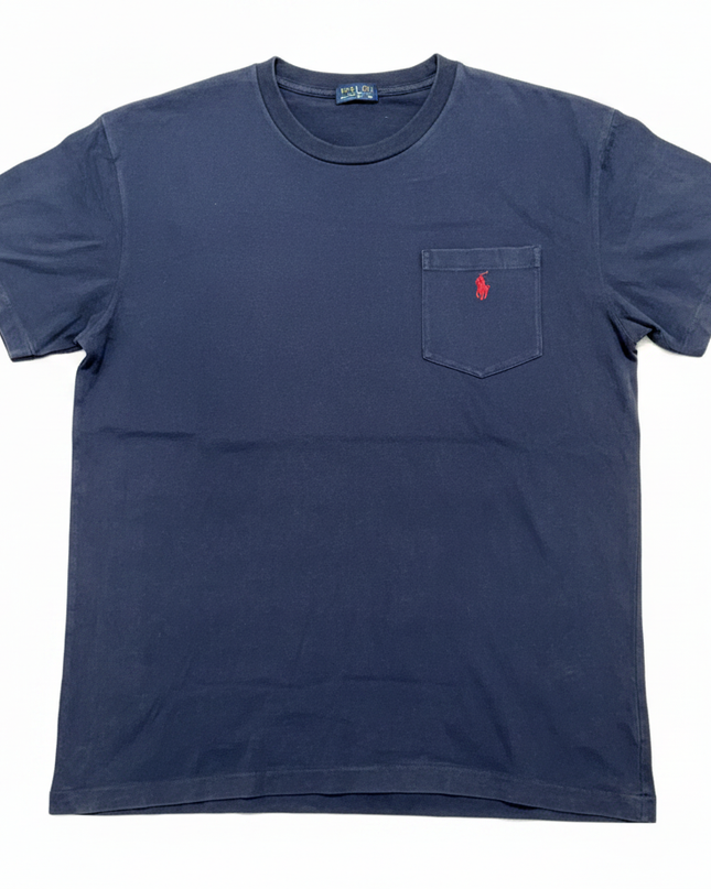 Polo by Ralph Lauren Navy Blue Cotton Pocket T-Shirt