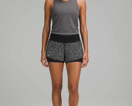 Lululemon Black/White Patterned Performance Running Shorts
