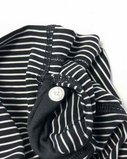 Lululemon Wunder Under High-Rise Crop Parallel Stripe Black White Leggings