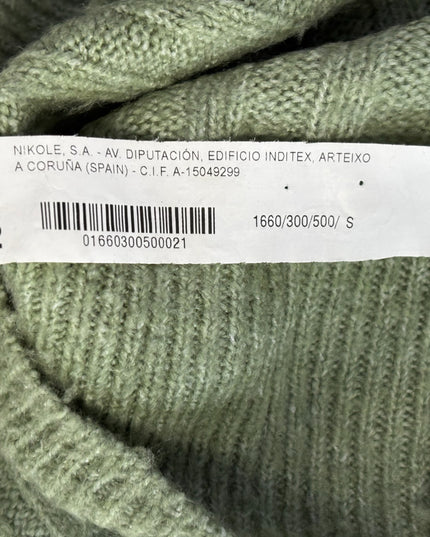 Lefties Green Ribbed Knit V-Neck Cardigan