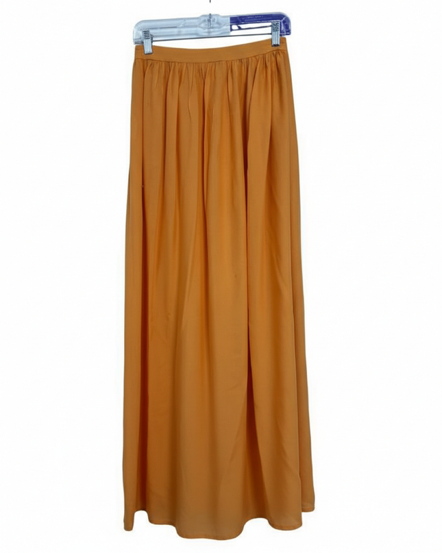 Zara TRF Orange High-Waisted Maxi Skirt