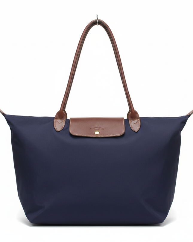 Longchamp Navy Blue Le Pliage Large Shoulder Tote Bag