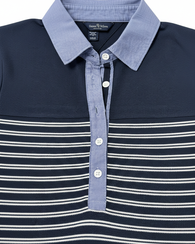 Tommy Hilfiger Navy Blue/White Striped Polo Dress