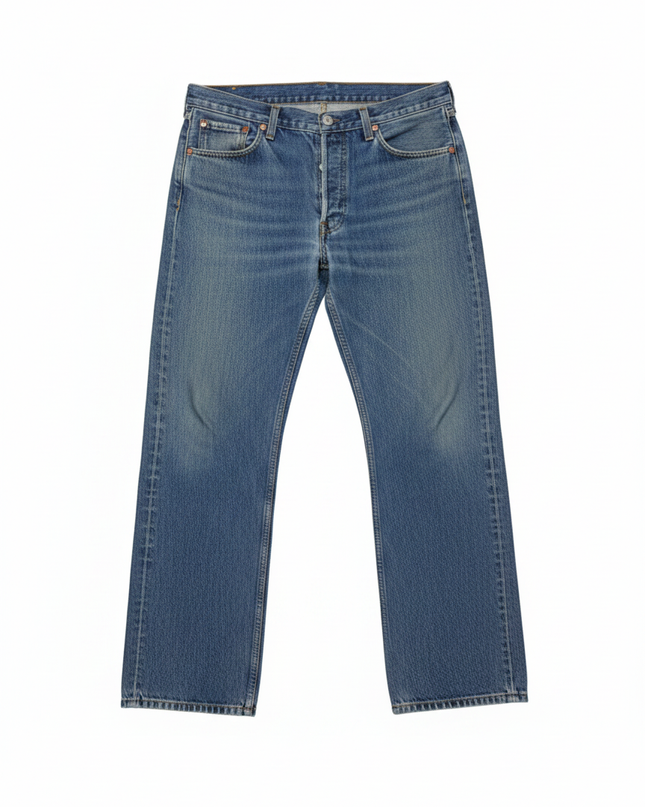 Levi's Blue 501 Original Straight Leg Button Fly Jeans