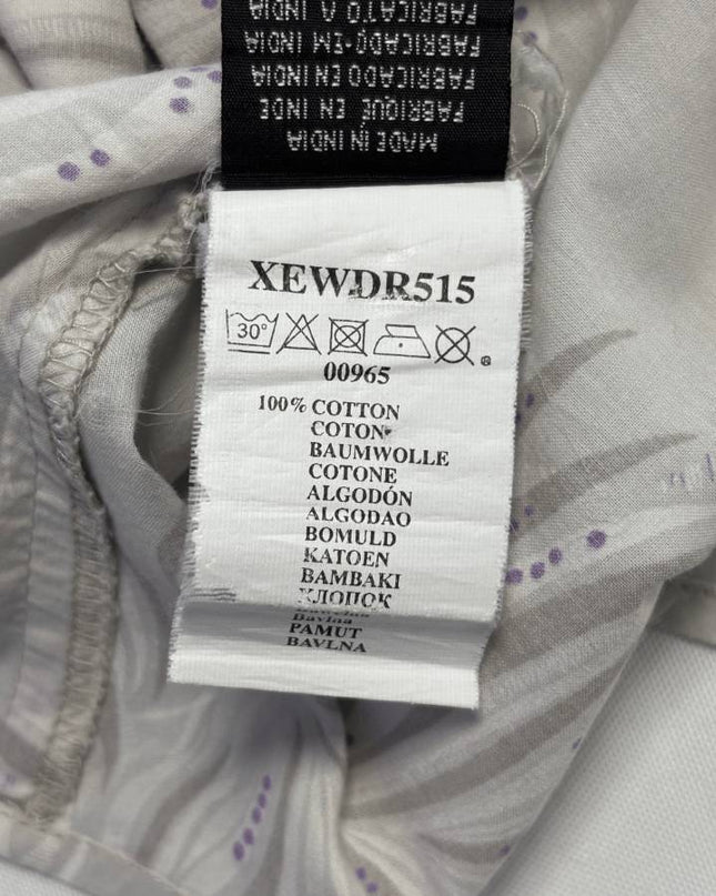 Roxy Grey Floral Print Button-Front Casual Mini Dress