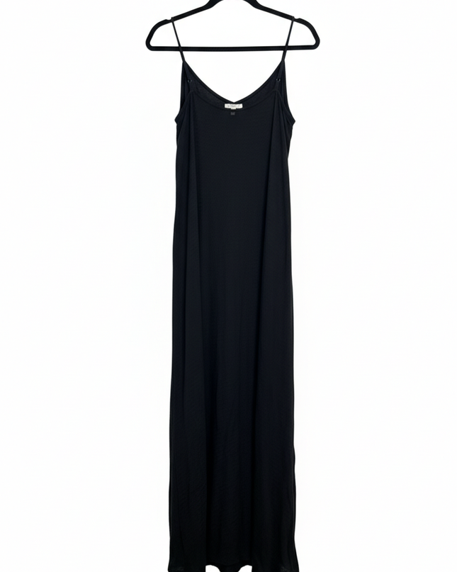 Billabong Black Textured Ruffle Hem Maxi Dress