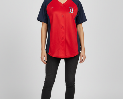 Nike Red/Navy Boston Red Sox Button-Up Baseball Jersey