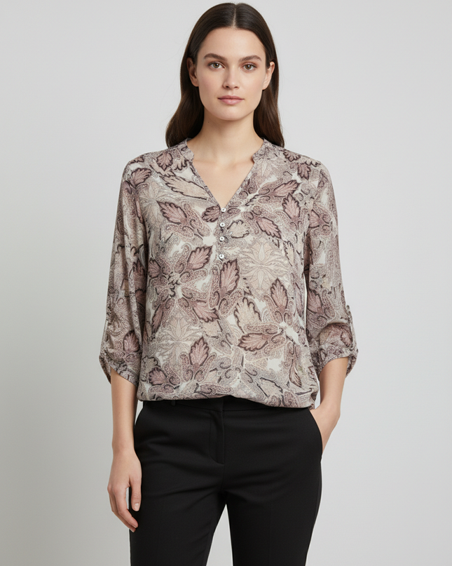 Wallis Multi-color Paisley Print V-Neck Blouse