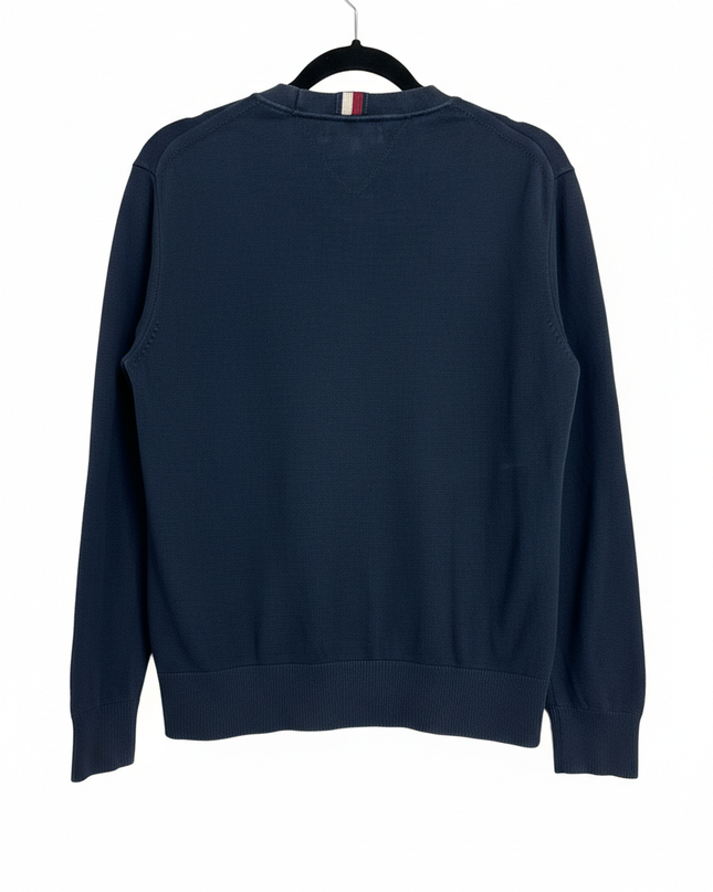 Tommy Hilfiger Navy Blue Striped Crewneck Sweater