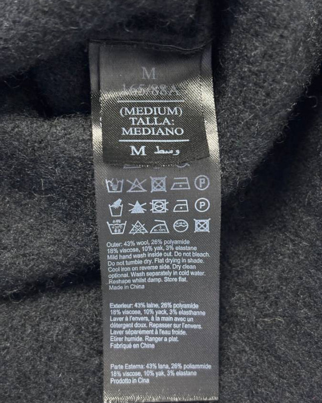 AllSaints Black Wool-Blend Cropped V-Neck Cardigan