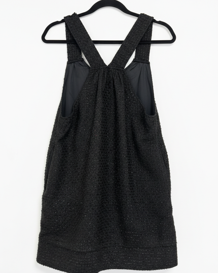 n° 99 Black Embellished Tweed Shimmer Mini Dress