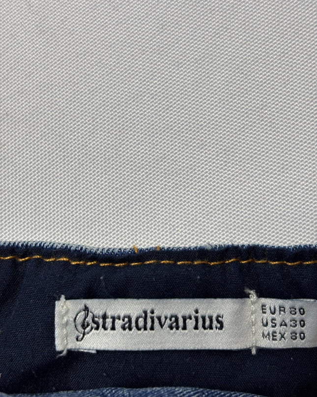 Stradivarius Blue Denim Lace-Up Corset Belt