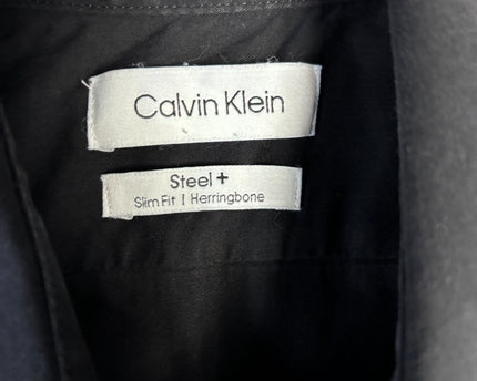 Calvin Klein Black Steel+ Slim Fit Herringbone Dress Shirt