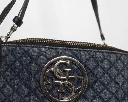 Guess Blue Quilted Denim Shoulder Bag