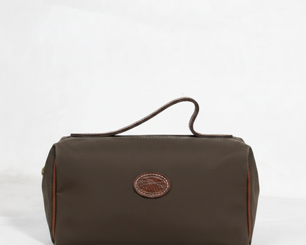 Longchamp Brown Le Pliage Toiletry Case Pouch