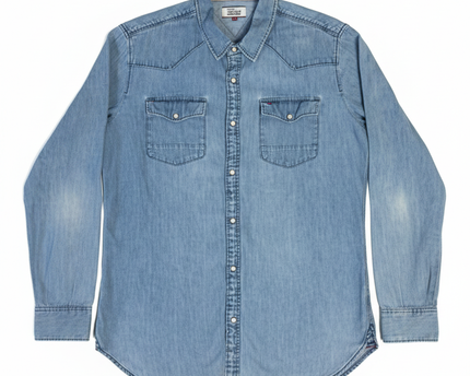 Tommy Hilfiger Denim Blue Western Style Long Sleeve Shirt