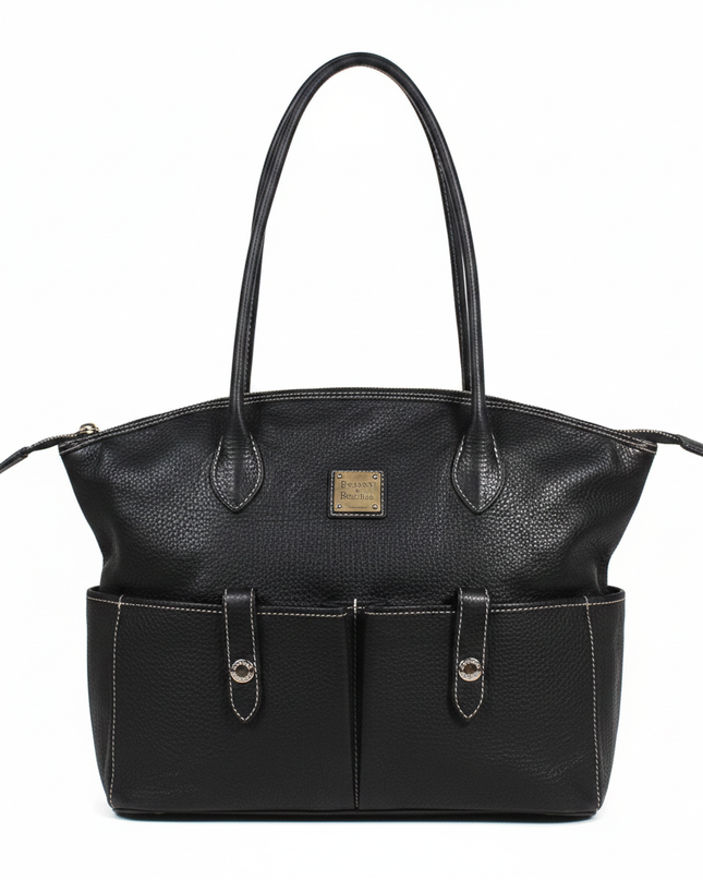 Dooney & Bourke Black Pebbled Leather Tote Bag