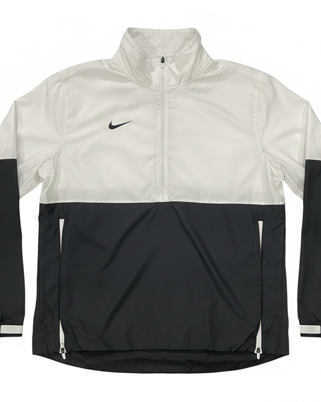 Nike White/Black Colorblock Quarter-Zip Sports Upper
