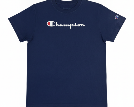 Champion Navy Blue Classic Script Logo T-Shirt