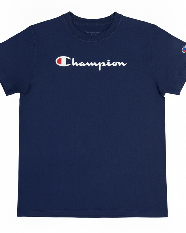 Champion Navy Blue Classic Script Logo T-Shirt