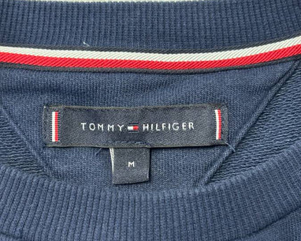 Tommy Hilfiger Navy Blue Logo Tape Crewneck Sweatshirt
