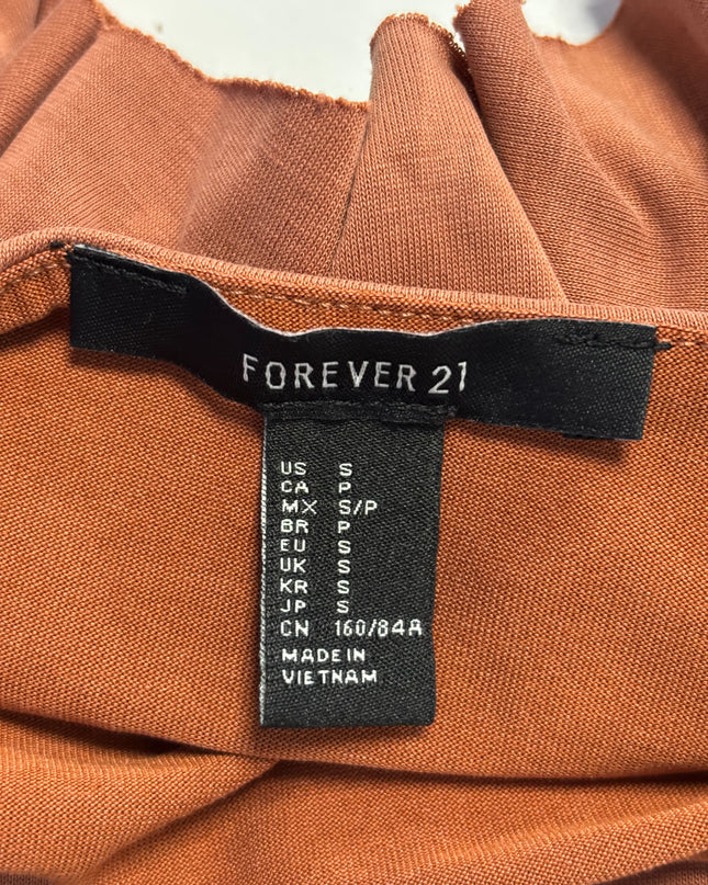 Forever 21 Brown Ruffle Bodice Mini Dress