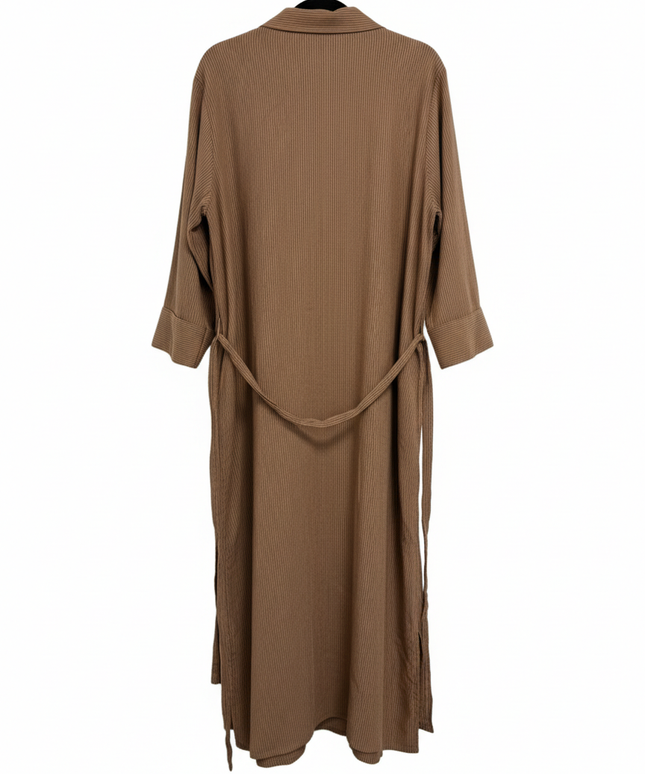 M&S Collection Brown Striped Linen Blend Shirt Dress