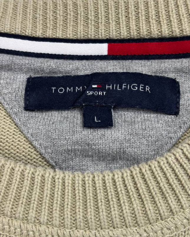Tommy Hilfiger Sport Beige Crewneck Knit Sweater